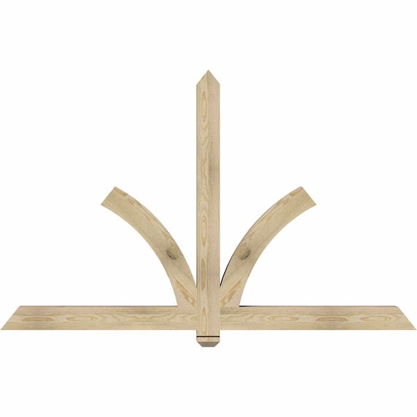 Ekena Millwork Redmond Rough Sawn Timber Gable Bracket, Douglas Fir, 72"W x 45"H x 4"D x 4"F, 15/12 Pitch GBW072X45X0404RED00RDF - main